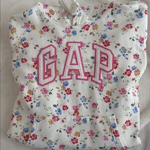 GAP White Hoodie with Multicolor Floral Design